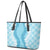 Hawaii Aloha Plumeria Lei Turquoise Palaka Leather Tote Bag - Polynesian Pride