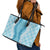 Hawaii Aloha Plumeria Lei Turquoise Palaka Leather Tote Bag - Polynesian Pride