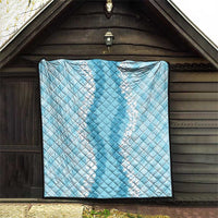 Hawaii Aloha Plumeria Lei Turquoise Palaka Quilt - Polynesian Pride