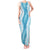 Hawaii Aloha Plumeria Lei Turquoise Palaka Tank Maxi Dress - Polynesian Pride