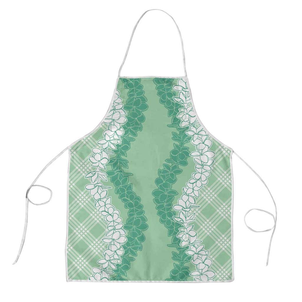 Hawaii Aloha Plumeria Lei Mint Palaka Apron - Polynesian Pride