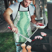 Hawaii Aloha Plumeria Lei Mint Palaka Apron - Polynesian Pride