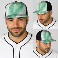 Hawaii Aloha Plumeria Lei Mint Palaka Baseball Net Cap - Polynesian Pride