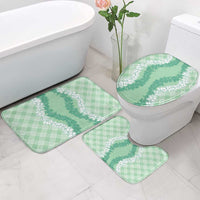 Hawaii Aloha Plumeria Lei Mint Palaka Bathroom Set - Polynesian Pride