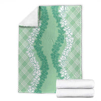 Hawaii Aloha Plumeria Lei Mint Palaka Blanket LT7 - Polynesian Pride