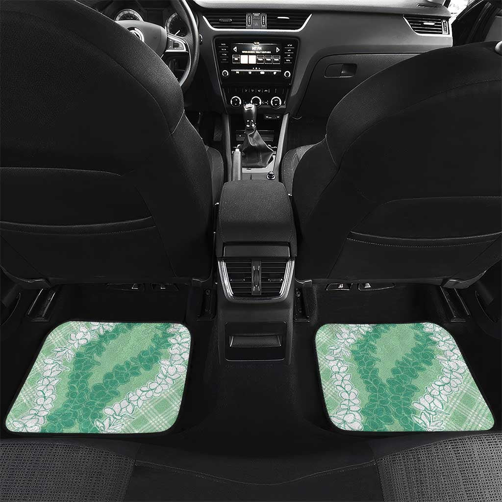 Hawaii Aloha Plumeria Lei Mint Palaka Car Mats - Polynesian Pride