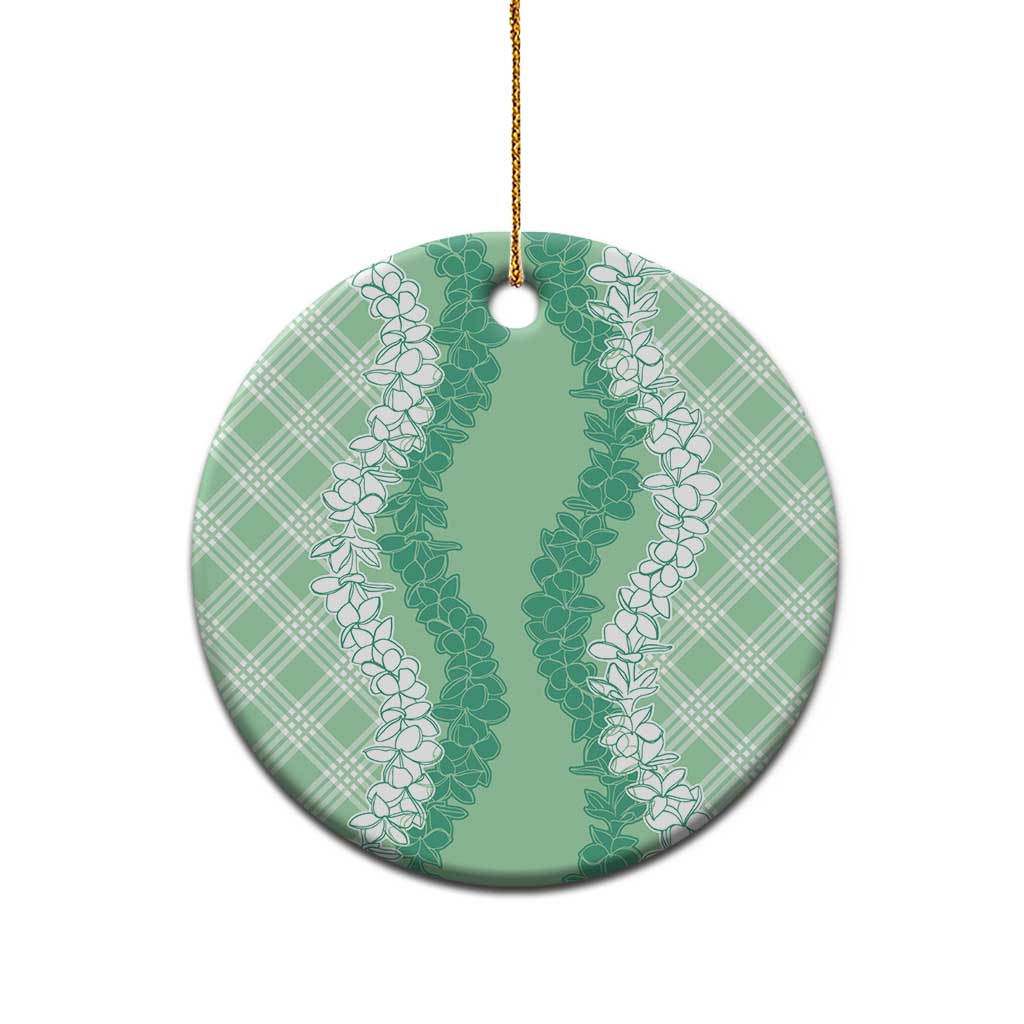 Hawaii Aloha Plumeria Lei Mint Palaka Ceramic Ornament - Polynesian Pride