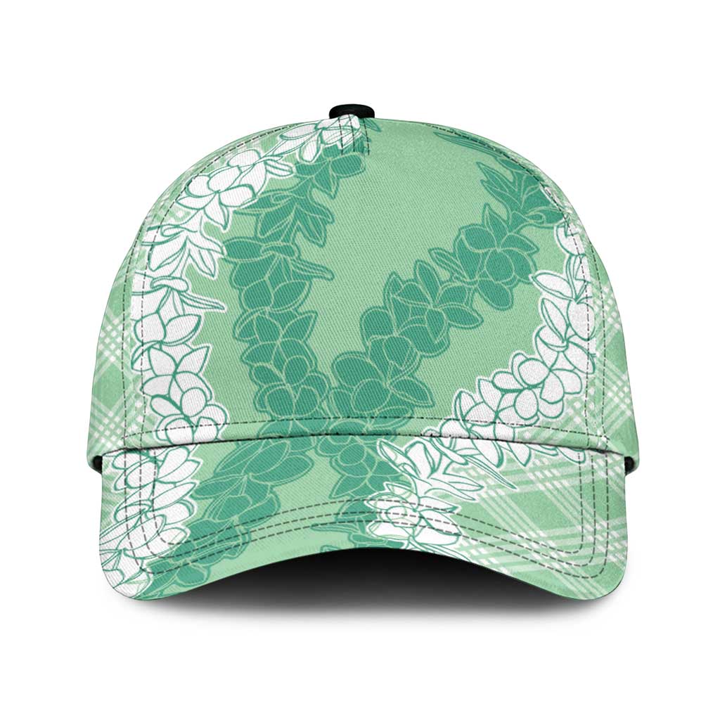 Hawaii Aloha Plumeria Lei Mint Palaka Classic Cap - Polynesian Pride