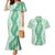 Hawaii Aloha Plumeria Lei Mint Palaka Couples Matching Mermaid Dress and Hawaiian Shirt - Polynesian Pride