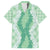Hawaii Aloha Plumeria Lei Mint Palaka Family Matching Off The Shoulder Long Sleeve Dress and Hawaiian Shirt - Polynesian Pride