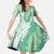 Hawaii Aloha Plumeria Lei Mint Palaka Family Matching Off Shoulder Maxi Dress and Hawaiian Shirt - Polynesian Pride