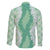 Hawaii Aloha Plumeria Lei Mint Palaka Family Matching Off Shoulder Maxi Dress and Hawaiian Shirt - Polynesian Pride