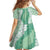 Hawaii Aloha Plumeria Lei Mint Palaka Family Matching Off Shoulder Short Dress and Hawaiian Shirt - Polynesian Pride