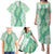 Hawaii Aloha Plumeria Lei Mint Palaka Family Matching Puletasi and Hawaiian Shirt - Polynesian Pride