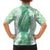 Hawaii Aloha Plumeria Lei Mint Palaka Family Matching Short Sleeve Bodycon Dress and Hawaiian Shirt - Polynesian Pride