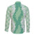 Hawaii Aloha Plumeria Lei Mint Palaka Family Matching Short Sleeve Bodycon Dress and Hawaiian Shirt - Polynesian Pride