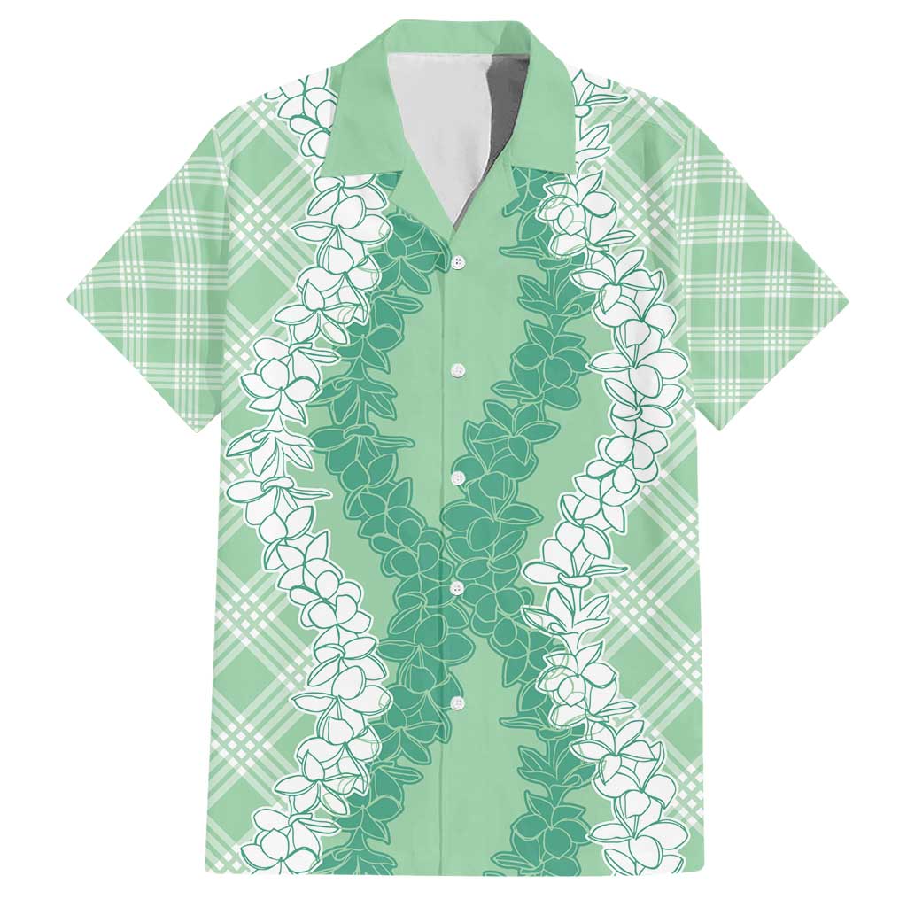 Hawaii Aloha Plumeria Lei Mint Palaka Hawaiian Shirt - Polynesian Pride