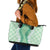 Hawaii Aloha Plumeria Lei Mint Palaka Leather Tote Bag - Polynesian Pride