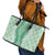 Hawaii Aloha Plumeria Lei Mint Palaka Leather Tote Bag - Polynesian Pride