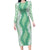 Hawaii Aloha Plumeria Lei Mint Palaka Long Sleeve Bodycon Dress - Polynesian Pride