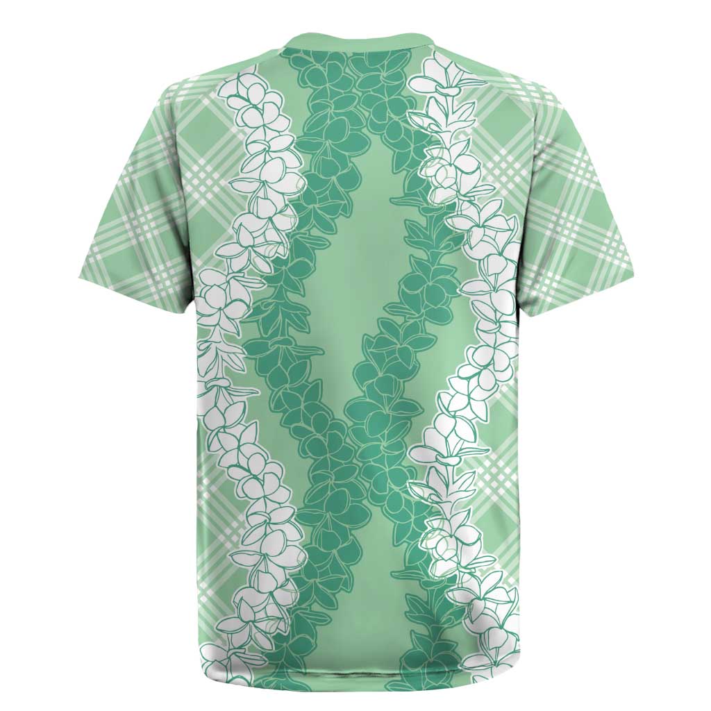 Hawaii Aloha Plumeria Lei Mint Palaka Rugby Jersey - Polynesian Pride
