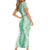 Hawaii Aloha Plumeria Lei Mint Palaka Short Sleeve Bodycon Dress - Polynesian Pride