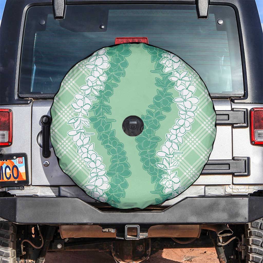 Hawaii Aloha Plumeria Lei Mint Palaka Spare Tire Cover - Polynesian Pride
