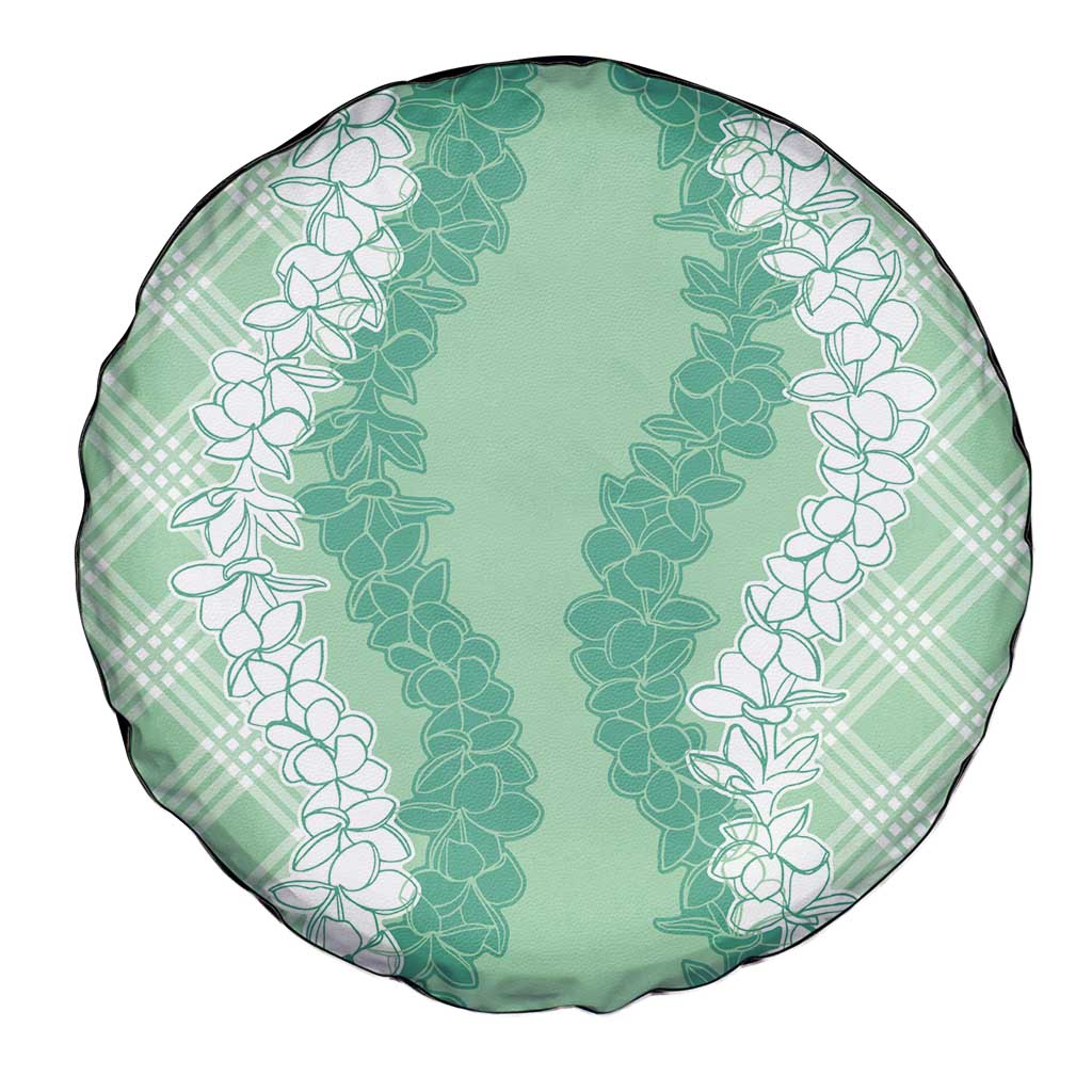 Hawaii Aloha Plumeria Lei Mint Palaka Spare Tire Cover - Polynesian Pride
