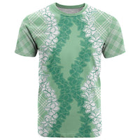 Hawaii Aloha Plumeria Lei Mint Palaka T Shirt - Polynesian Pride