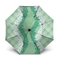 Hawaii Aloha Plumeria Lei Mint Palaka Umbrella - Polynesian Pride