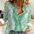 Hawaii Aloha Plumeria Lei Mint Palaka Women Casual Shirt - Polynesian Pride