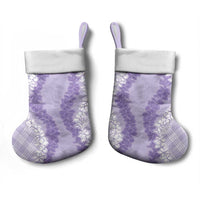 Hawaii Aloha Plumeria Lei Lavender Palaka Christmas Stocking - Polynesian Pride