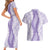 Hawaii Aloha Plumeria Lei Lavender Palaka Couples Matching Short Sleeve Bodycon Dress and Hawaiian Shirt - Polynesian Pride
