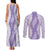 Hawaii Aloha Plumeria Lei Lavender Palaka Couples Matching Tank Maxi Dress and Long Sleeve Button Shirt - Polynesian Pride