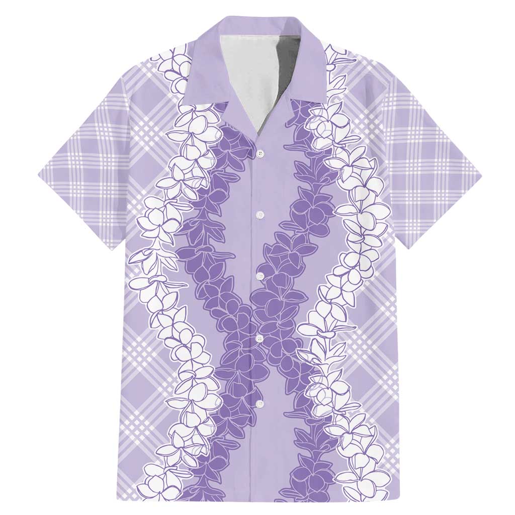 Hawaii Aloha Plumeria Lei Lavender Palaka Family Matching Mermaid Dress and Hawaiian Shirt - Polynesian Pride
