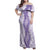 Hawaii Aloha Plumeria Lei Lavender Palaka Family Matching Off Shoulder Maxi Dress and Hawaiian Shirt - Polynesian Pride