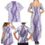 Hawaii Aloha Plumeria Lei Lavender Palaka Family Matching Summer Maxi Dress and Hawaiian Shirt - Polynesian Pride