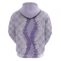 Hawaii Aloha Plumeria Lei Lavender Palaka Hoodie - Polynesian Pride