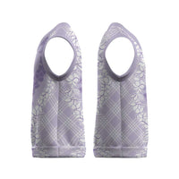 Hawaii Aloha Plumeria Lei Lavender Palaka Christmas Knitted V-Neck Vest - Polynesian Pride