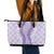 Hawaii Aloha Plumeria Lei Lavender Palaka Leather Tote Bag - Polynesian Pride