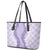 Hawaii Aloha Plumeria Lei Lavender Palaka Leather Tote Bag - Polynesian Pride