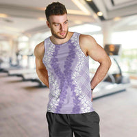 Hawaii Aloha Plumeria Lei Lavender Palaka Men Tank Top - Polynesian Pride