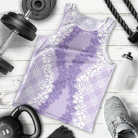 Hawaii Aloha Plumeria Lei Lavender Palaka Men Tank Top - Polynesian Pride