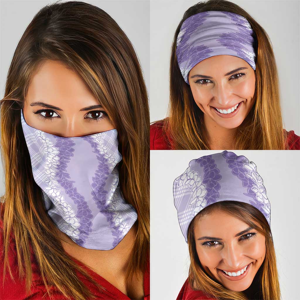 Hawaii Aloha Plumeria Lei Lavender Palaka Neck Gaiter LT7 - Polynesian Pride
