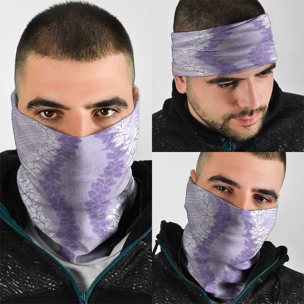 Hawaii Aloha Plumeria Lei Lavender Palaka Neck Gaiter LT7 - Polynesian Pride