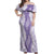 Hawaii Aloha Plumeria Lei Lavender Palaka Off Shoulder Maxi Dress - Polynesian Pride