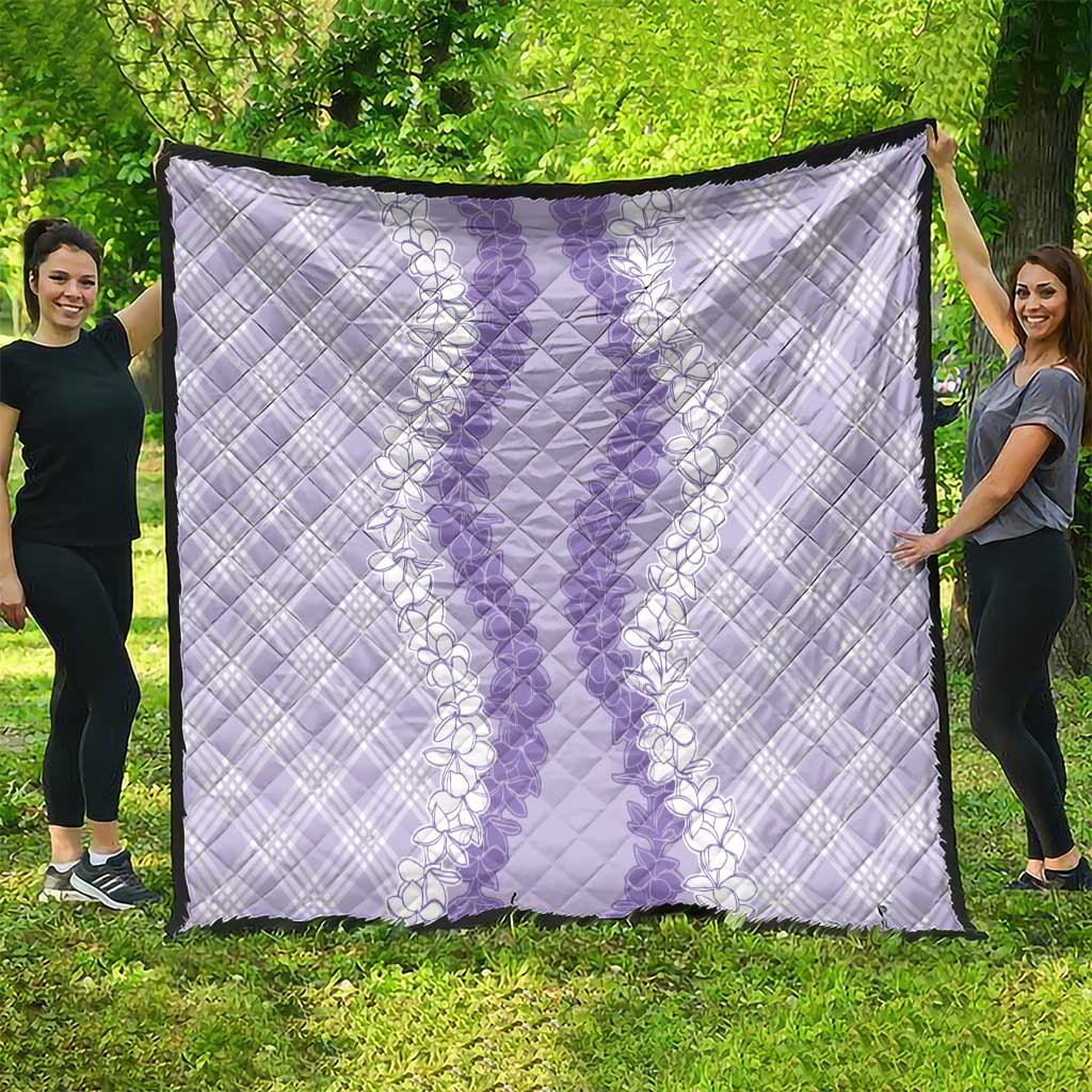 Hawaii Aloha Plumeria Lei Lavender Palaka Quilt LT7 - Polynesian Pride
