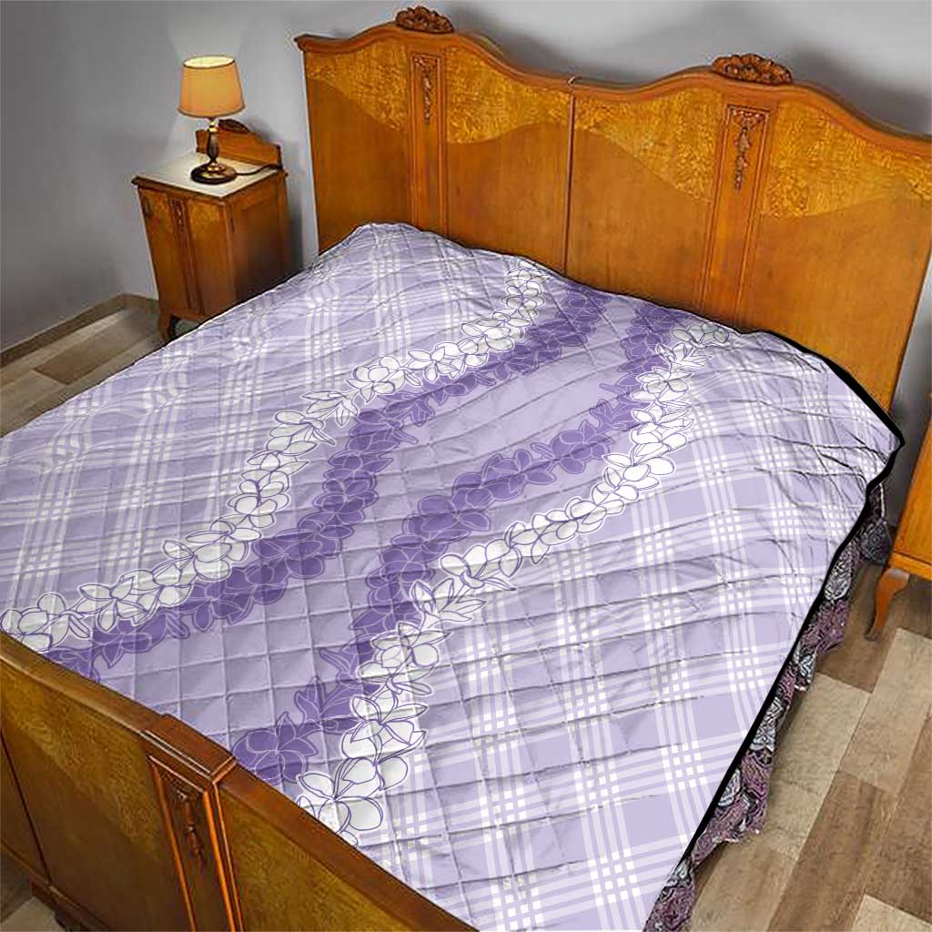 Hawaii Aloha Plumeria Lei Lavender Palaka Quilt LT7 - Polynesian Pride