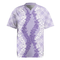 Hawaii Aloha Plumeria Lei Lavender Palaka Rugby Jersey - Polynesian Pride