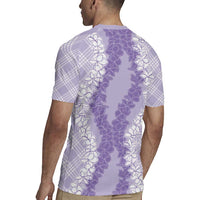 Hawaii Aloha Plumeria Lei Lavender Palaka Rugby Jersey - Polynesian Pride